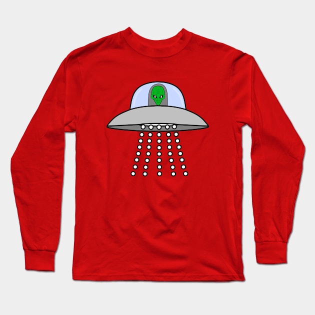 BEAM Me Up Alien Spaceship Long Sleeve T-Shirt by SartorisArt1